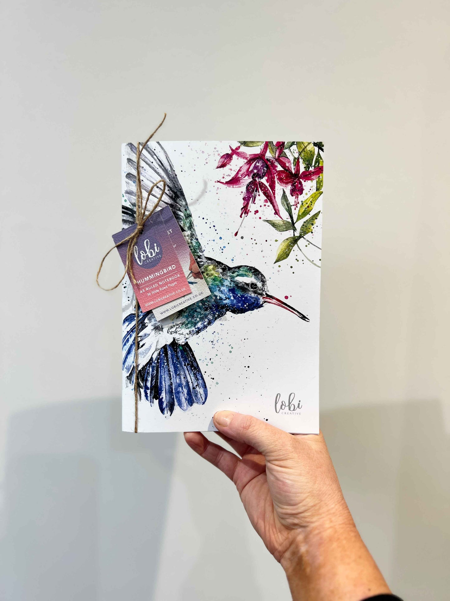 Watercolour Hummingbird A5 Ruled Notebook