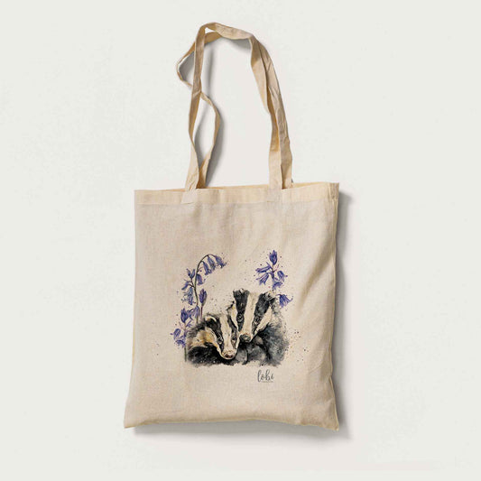 Watercolour Badger Cotton Tote Bag