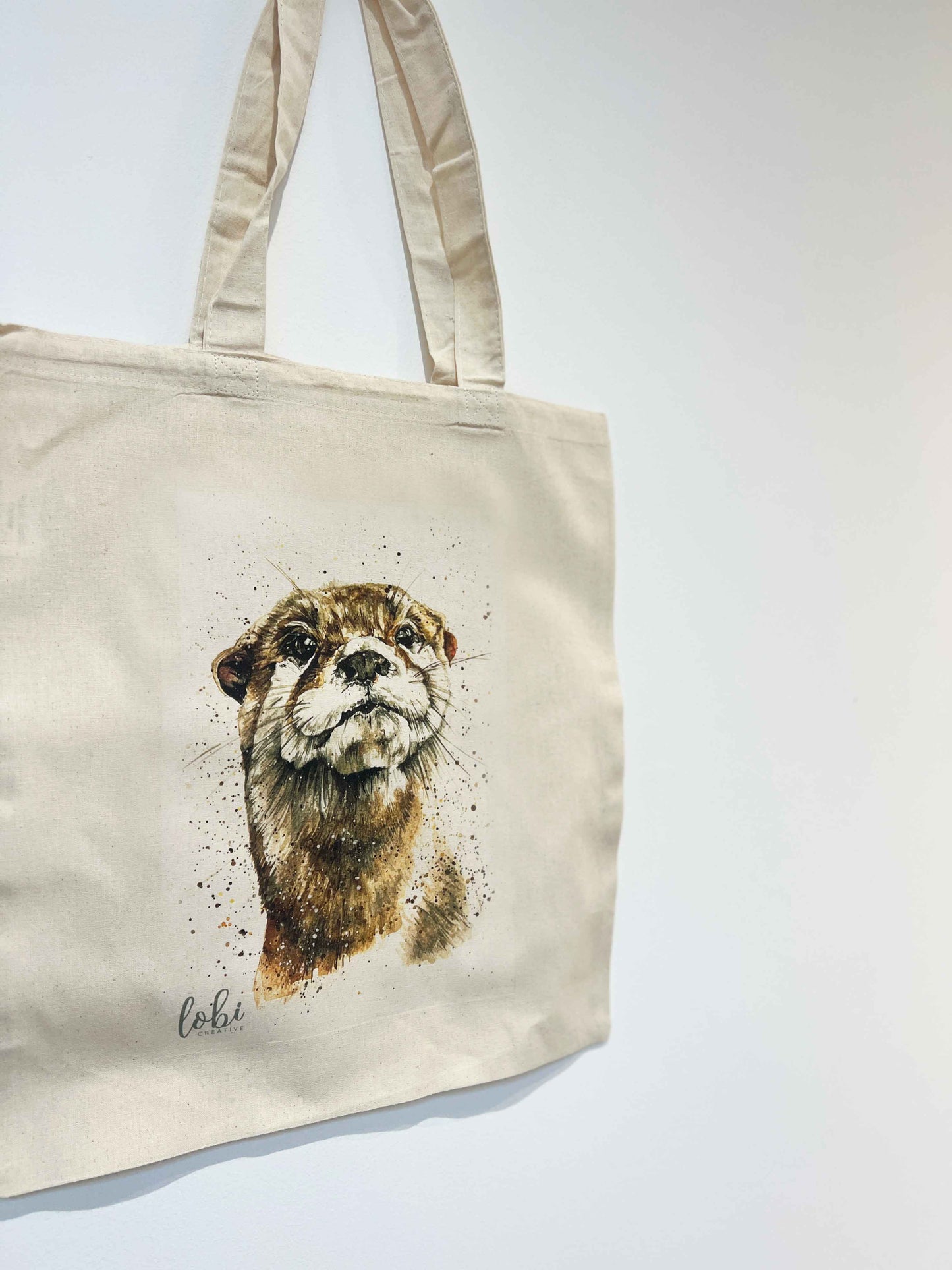 Watercolour Otter Cotton Tote Bag