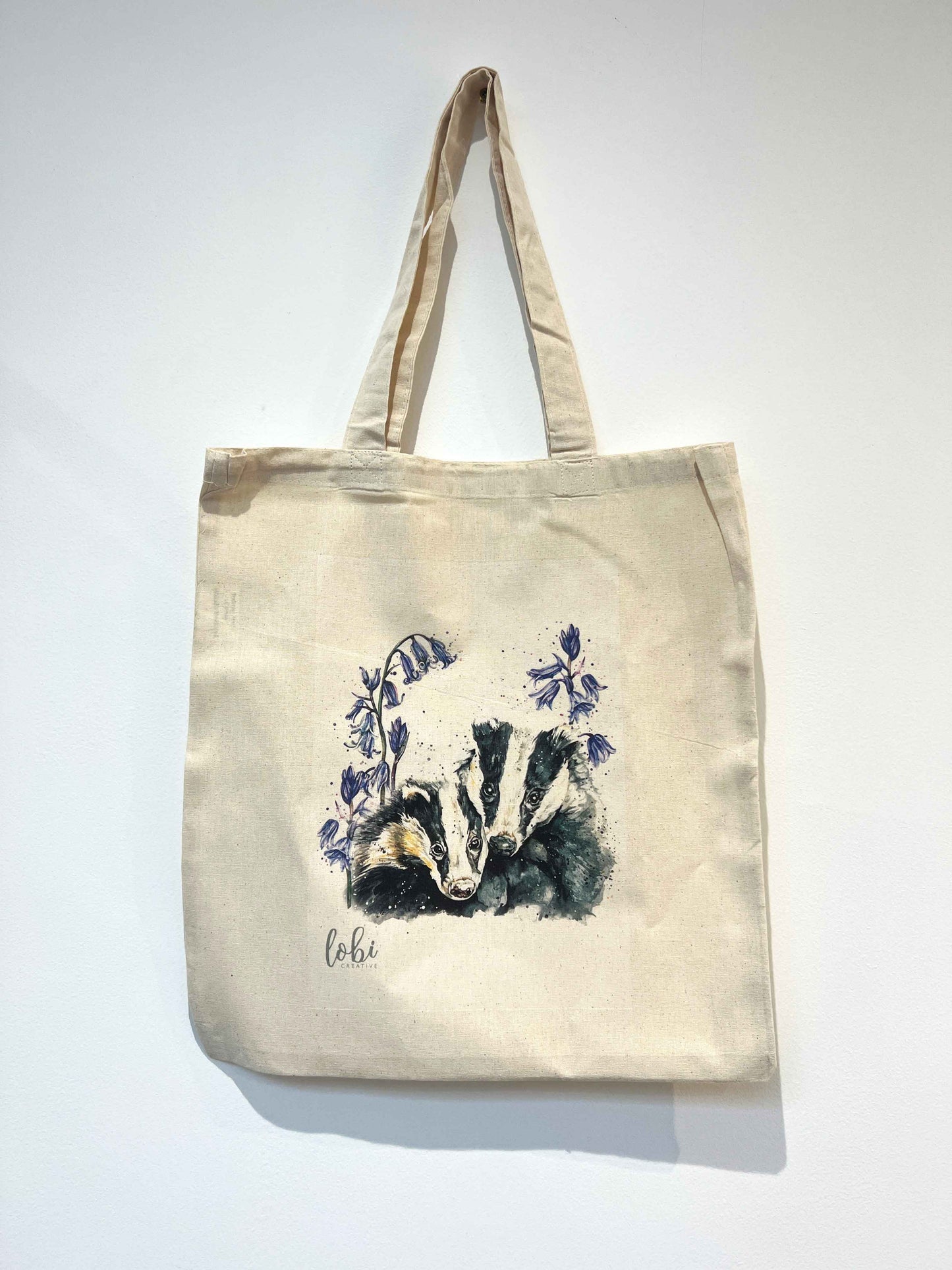 Watercolour Badger Cotton Tote Bag