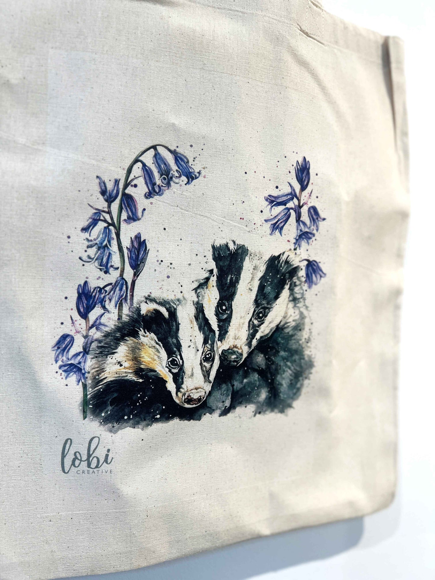 Watercolour Badger Cotton Tote Bag