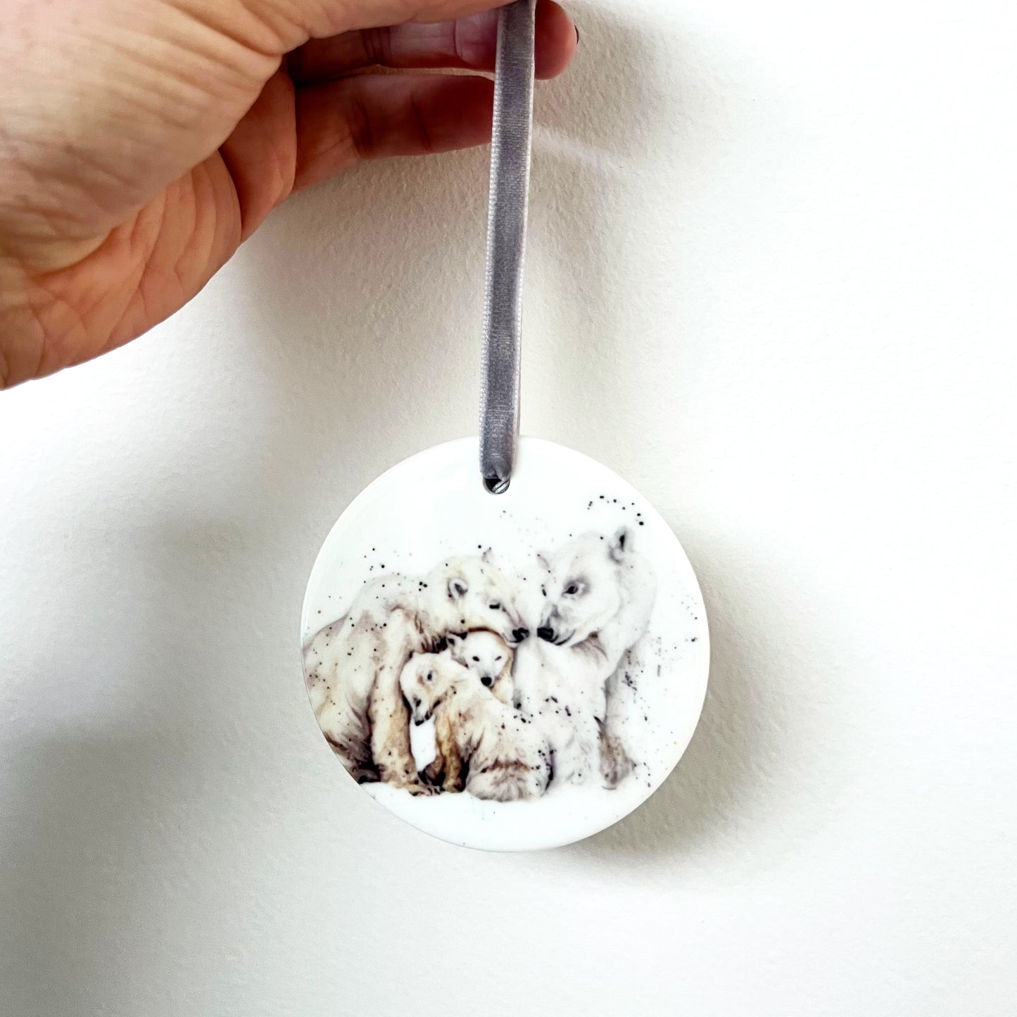 Polar Bears Christmas Ceramic Decoration