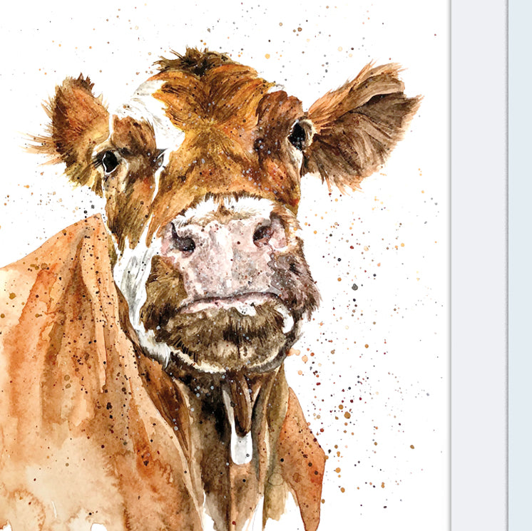 Signed Watercolour Cow A4 Print & Mount