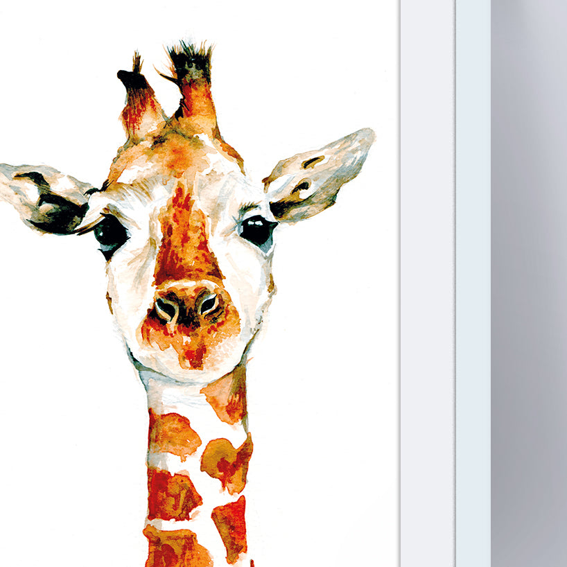 Signed Giraffe Watercolour A4 Print & Mount