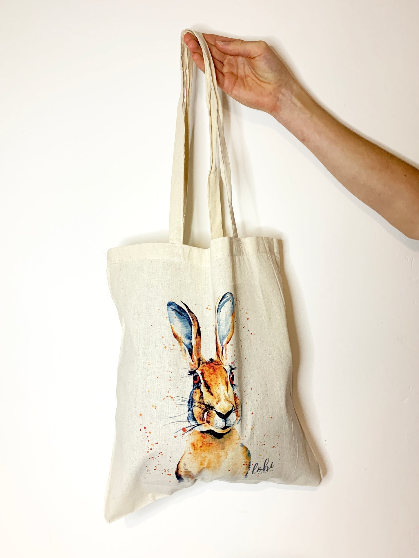 Watercolour Hare Cotton Tote Bag