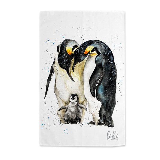 Watercolour Penguin Cotton Tea Towel
