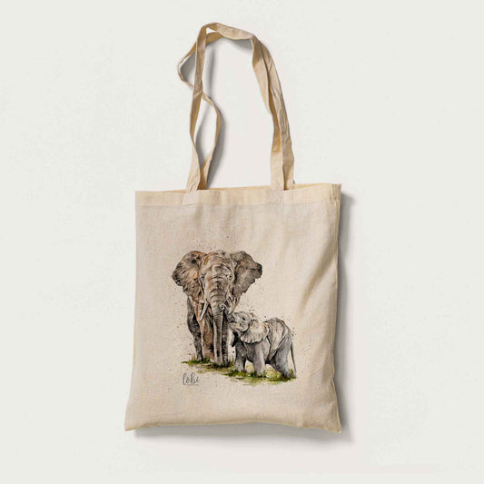 Watercolour Elephant Cotton Tote Bag