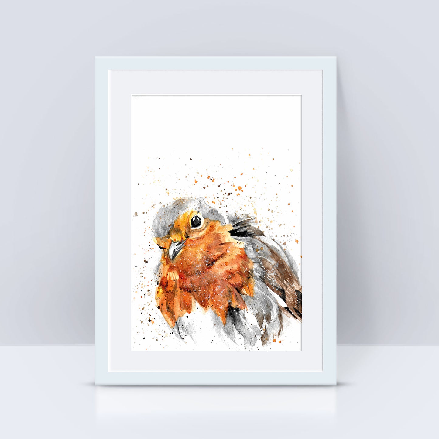 Watercolour Robin Signed A4 Print & Mount