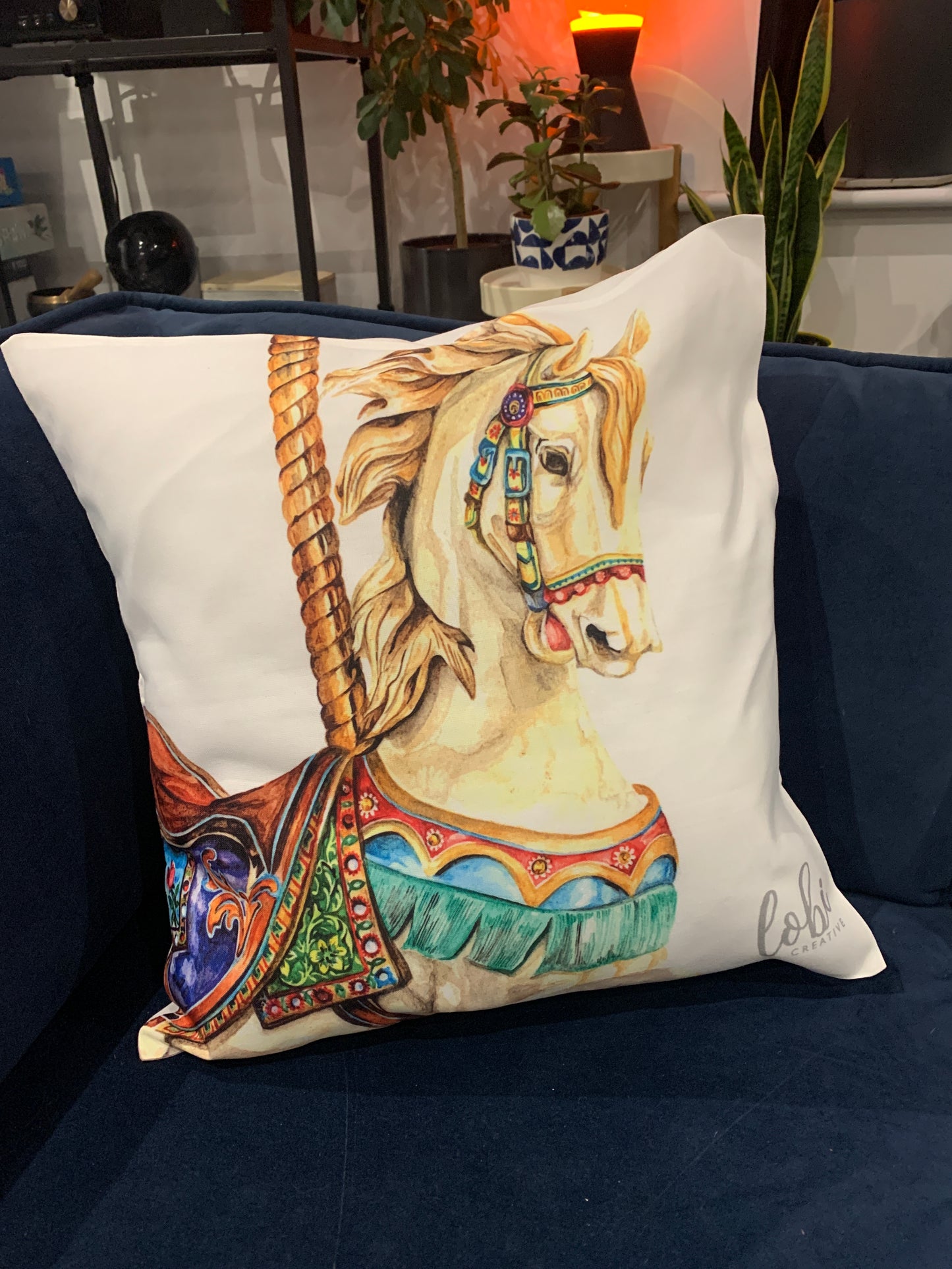 Carousel Horse cushion cover
