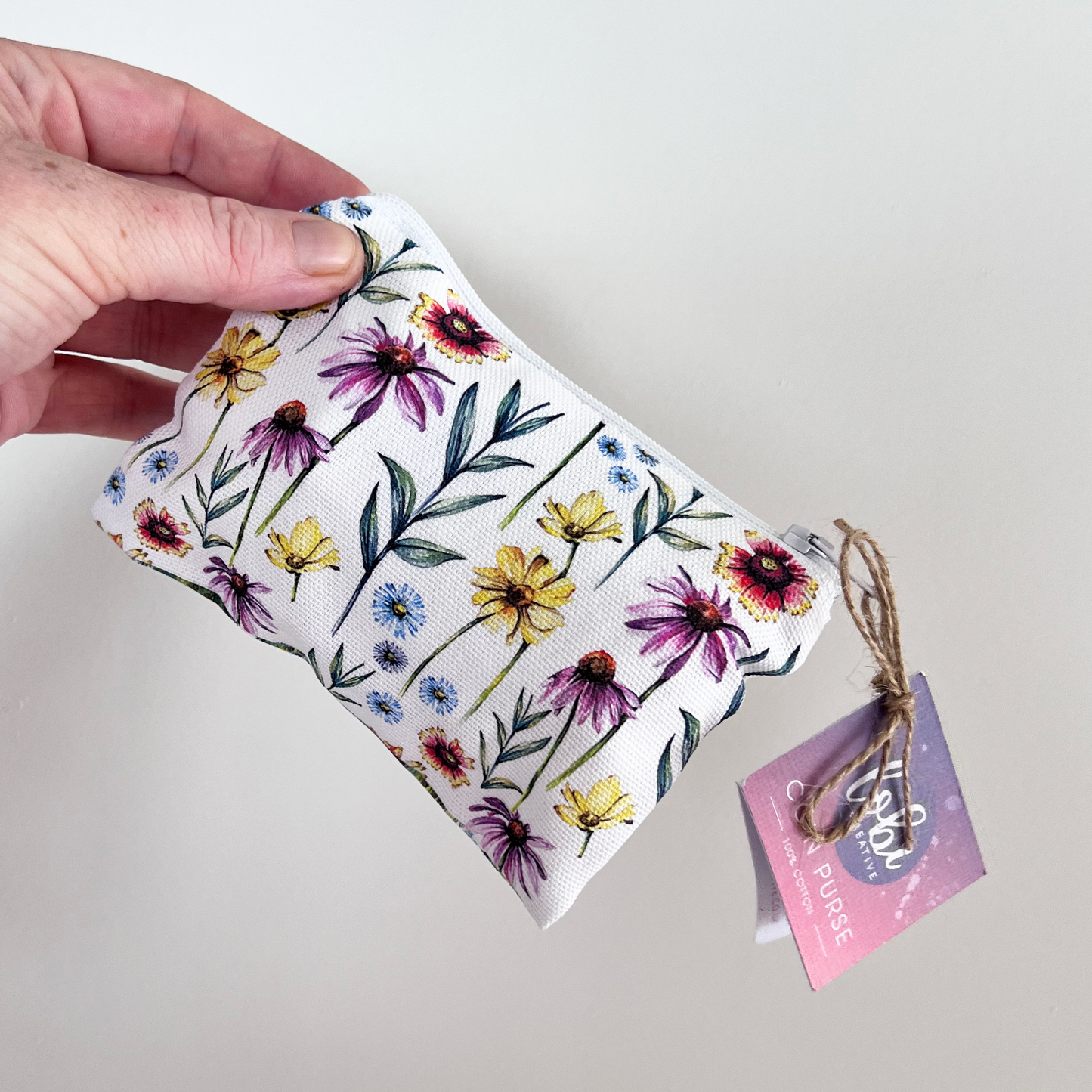 Watercolour Spring Hare Cotton Coin Purse & Gift Box