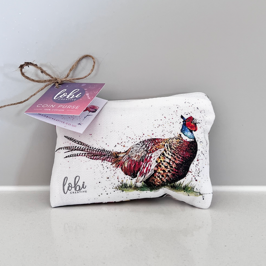 Watercolour Pheasant Cotton Coin Purse & Gift Box