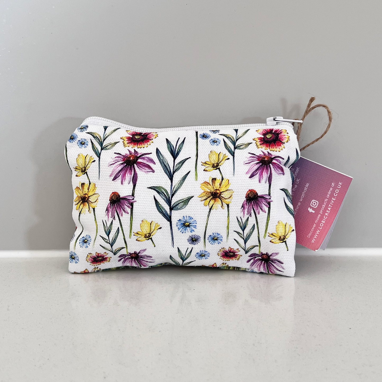 Watercolour Spring Hare Cotton Coin Purse & Gift Box