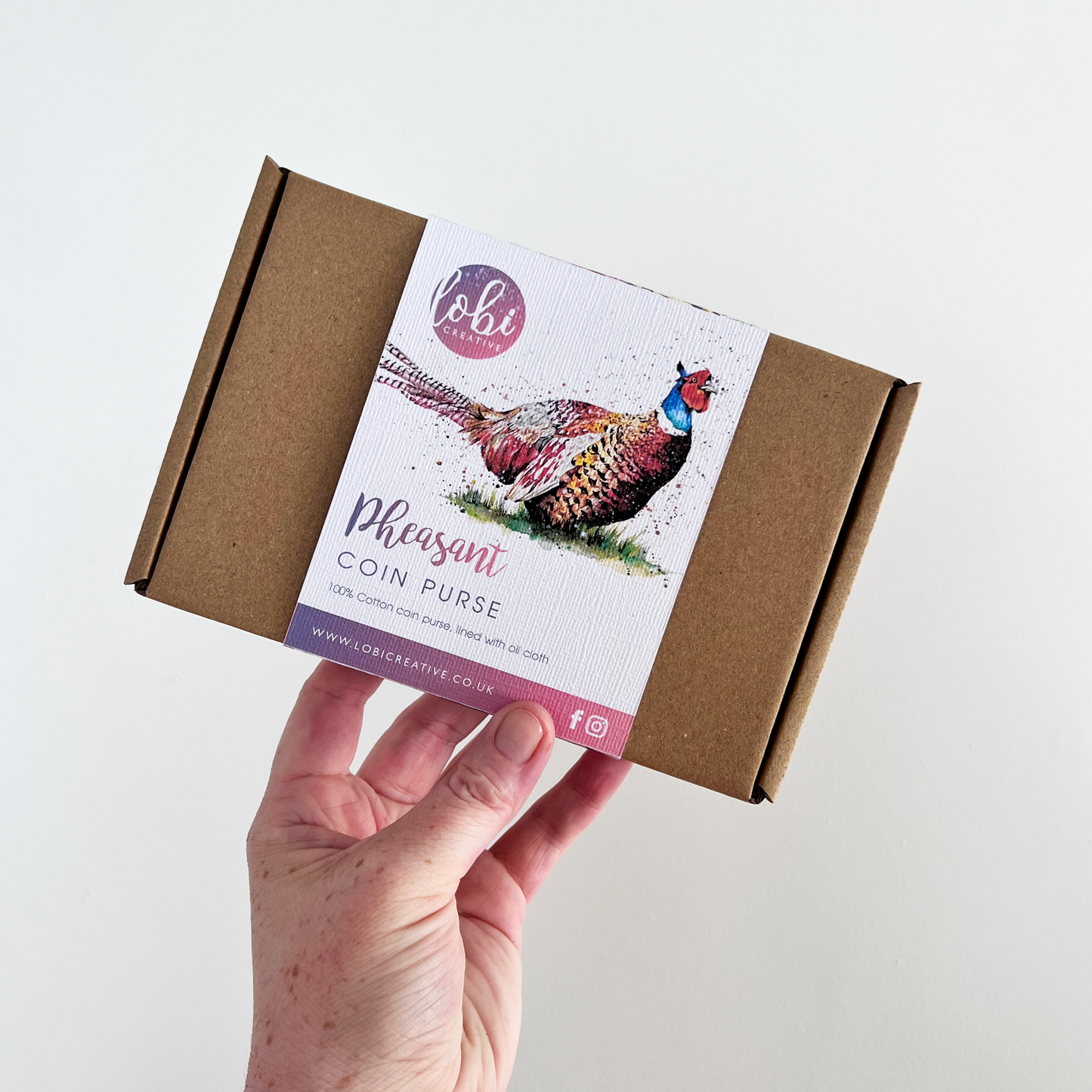 Watercolour Pheasant Cotton Coin Purse & Gift Box