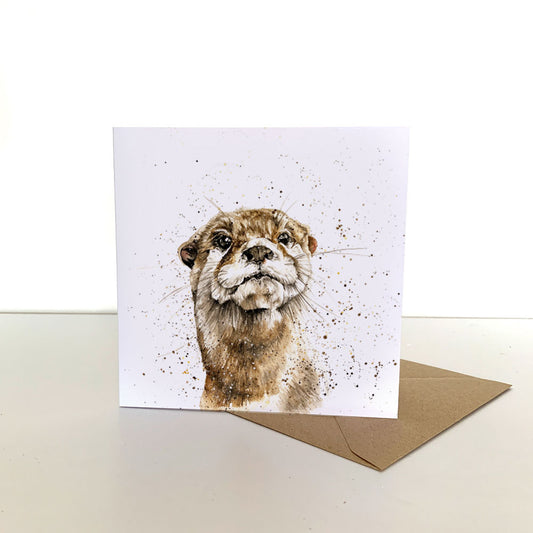 Watercolour Otter Greeting Card