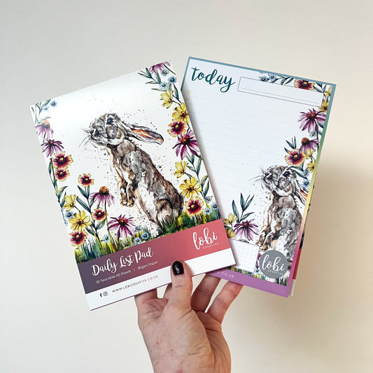NEW Spring Hare A5 Daily List Pad