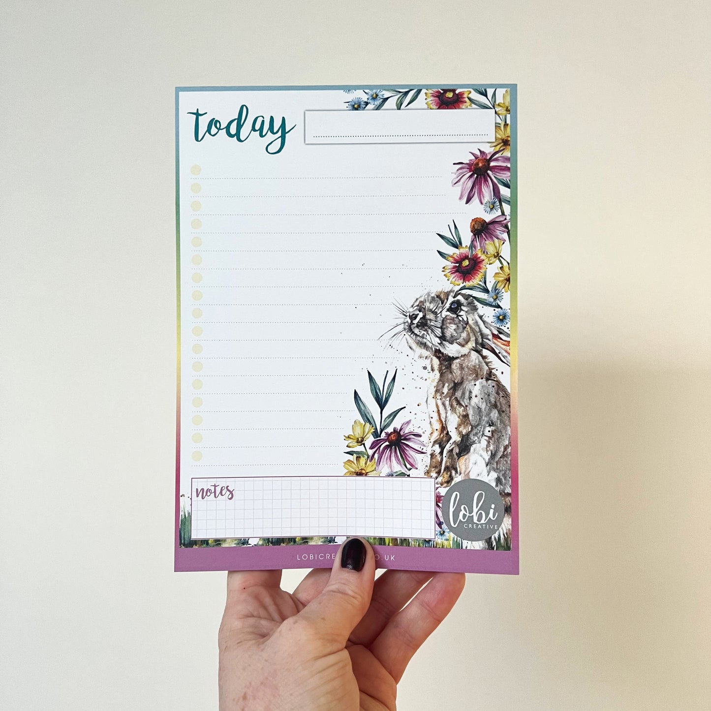 NEW Spring Hare A5 Daily List Pad