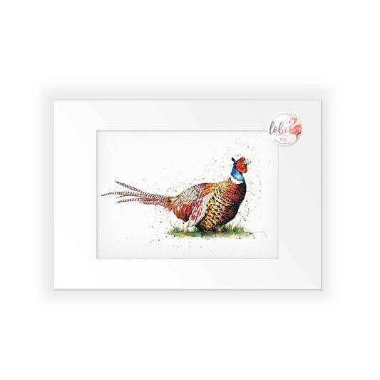 Signed Pheasant Watercolour A4 Print & Mount