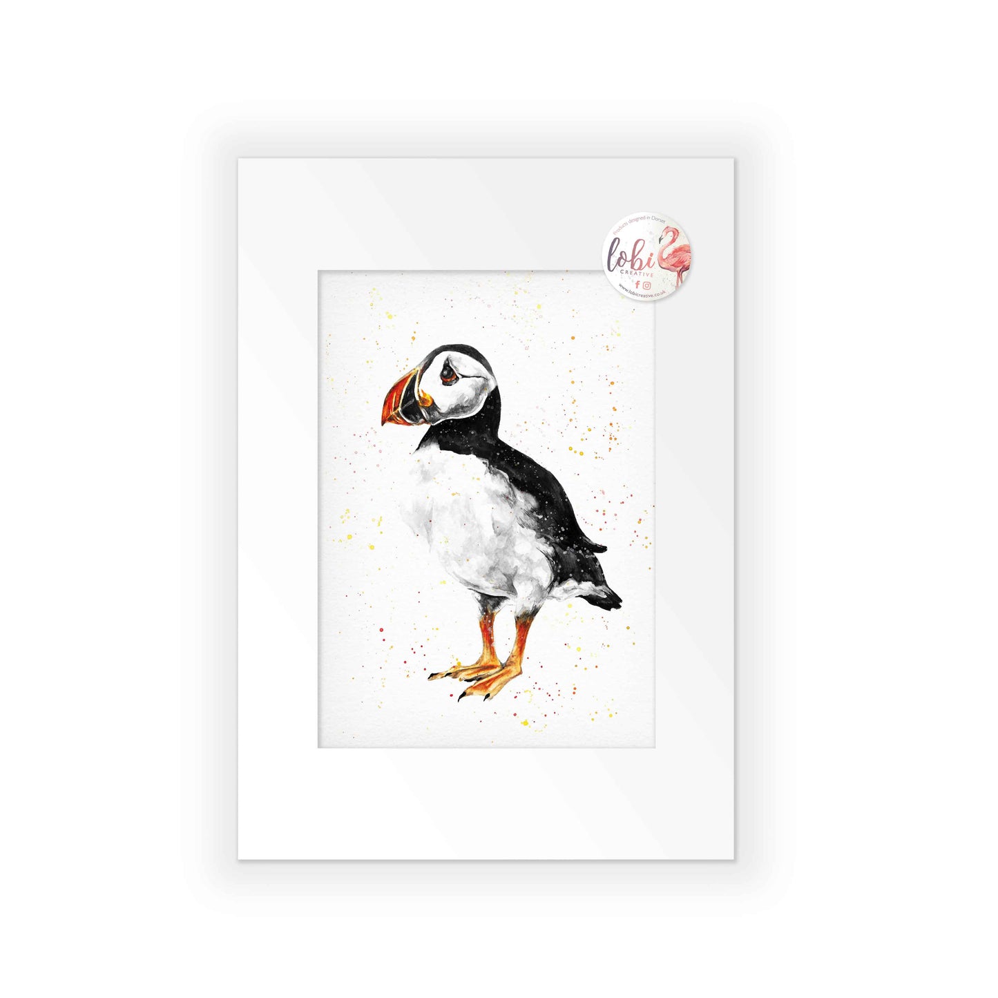 Signed Puffin Watercolour A4 Print & Mount