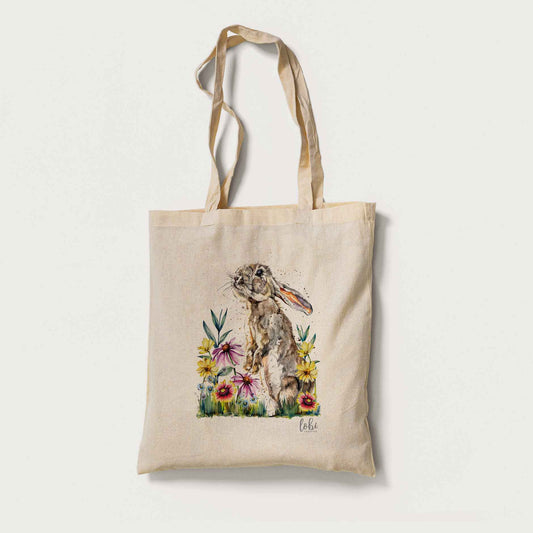 Watercolour Spring Hare Cotton Tote Bag