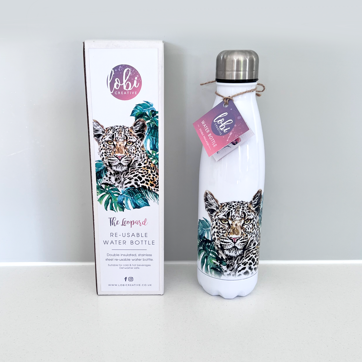 Leopard Re-useable Water Bottle
