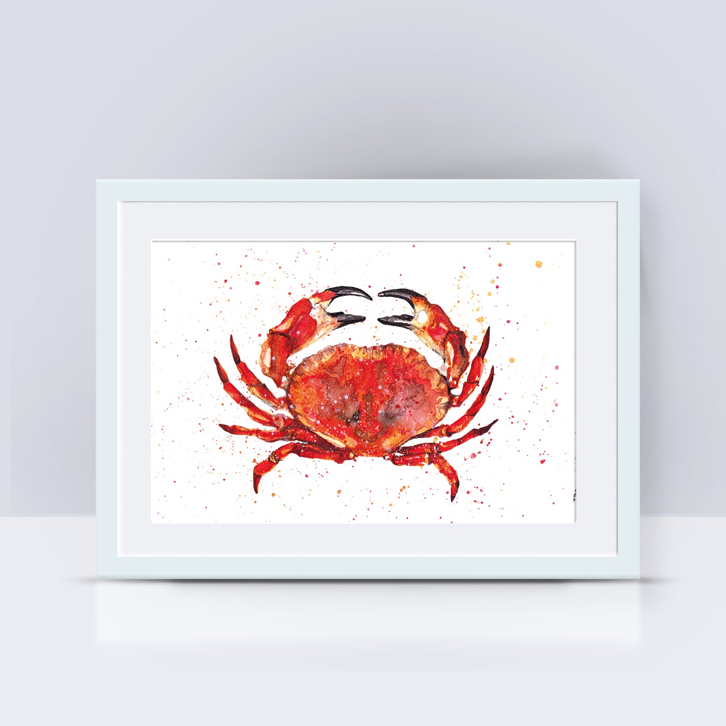 Signed Crab Watercolour A4 Print & Mount