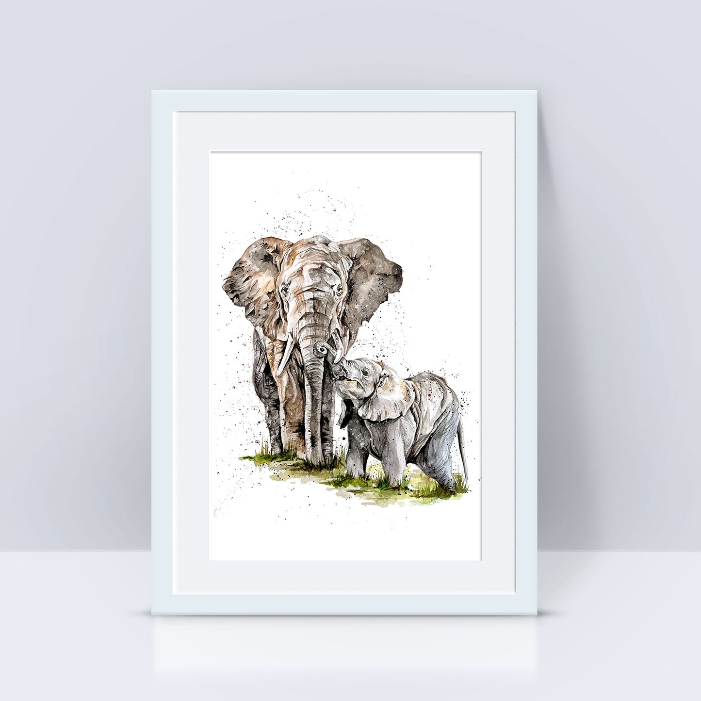 Signed Elephant Watercolour A4 Print & Mount