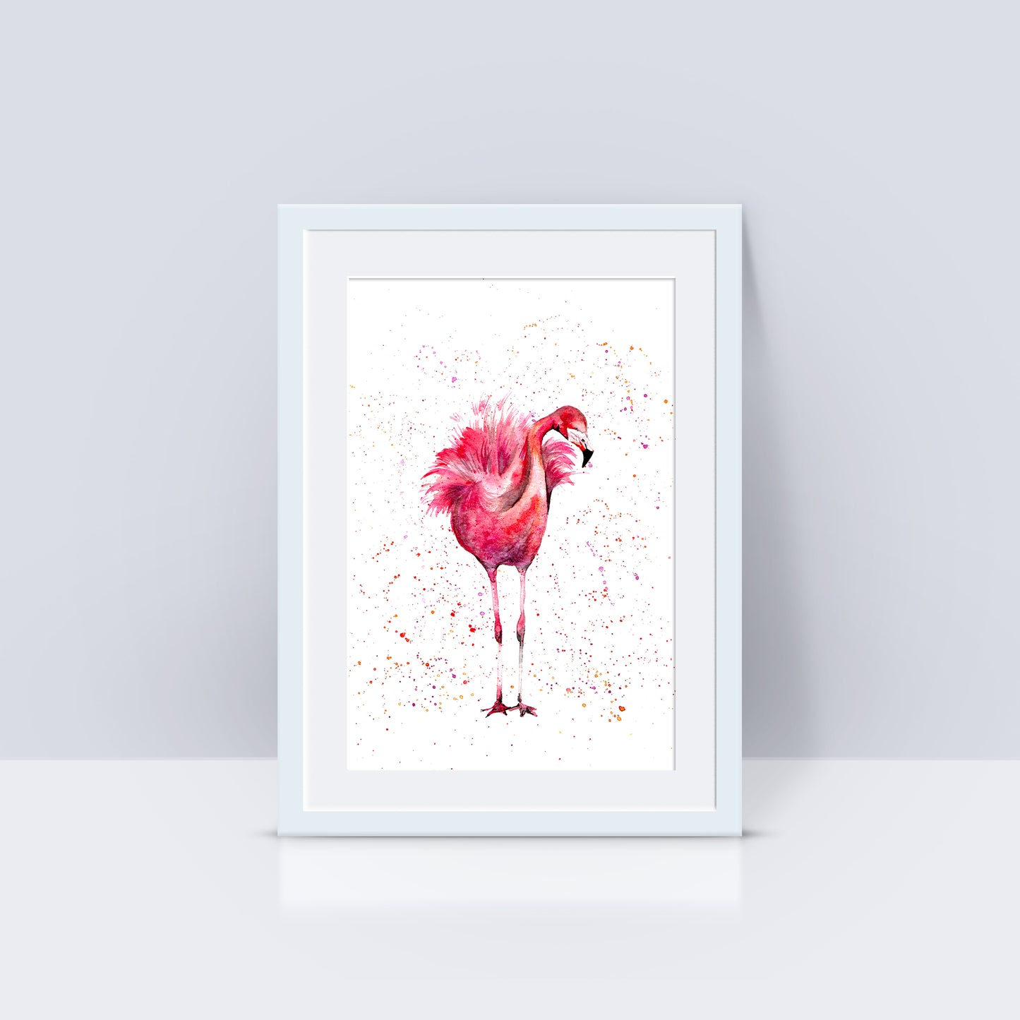 Signed Exotic Flamingo Watercolour A4 Print & Mount