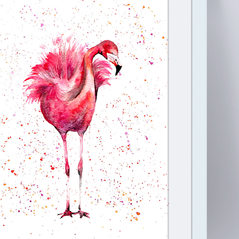 Signed Exotic Flamingo Watercolour A4 Print & Mount