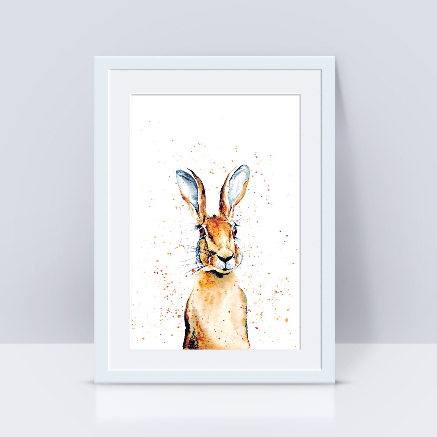 Signed Hare Watercolour A4 Print & Mount