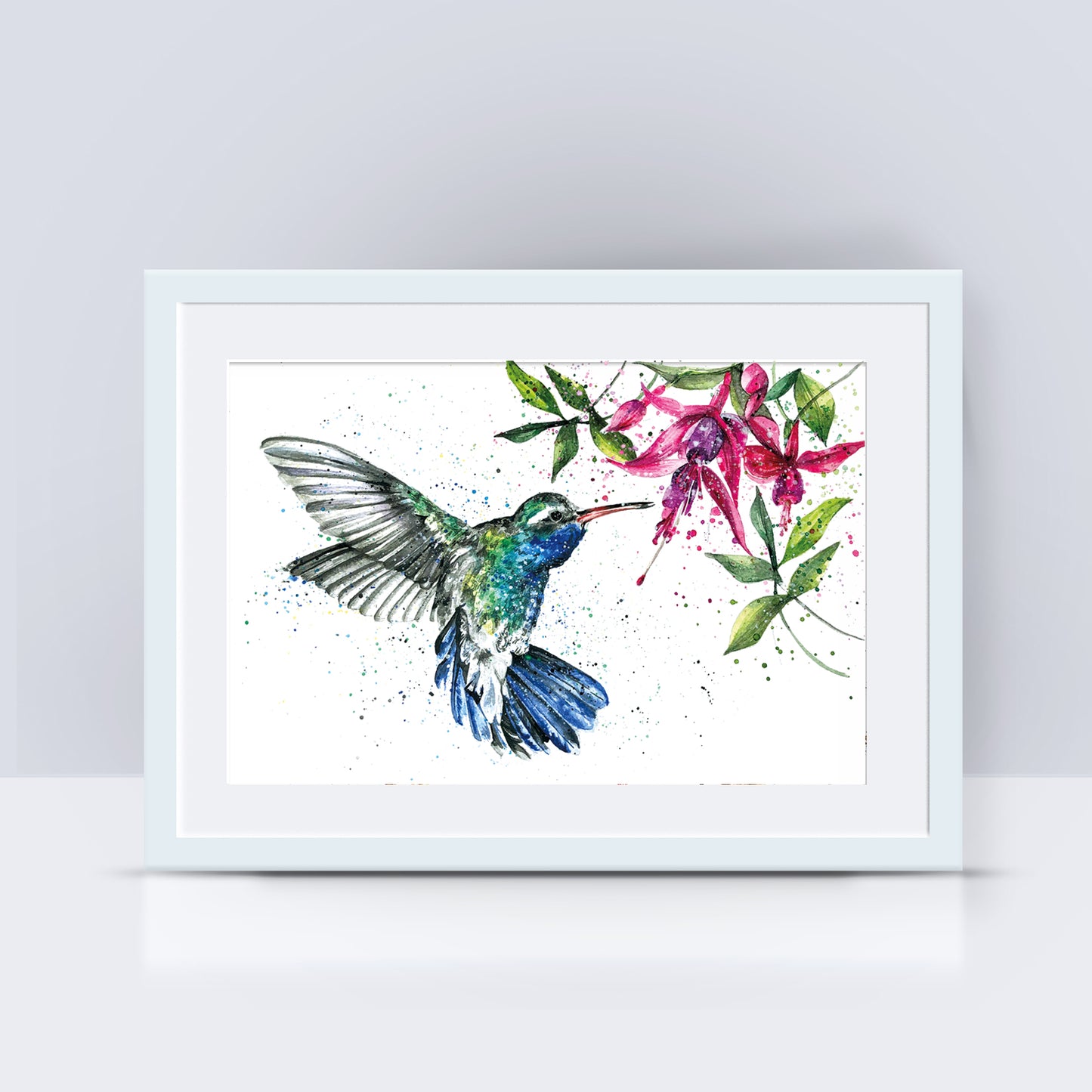 Signed Hummingbird Watercolour A4 Print & Mount