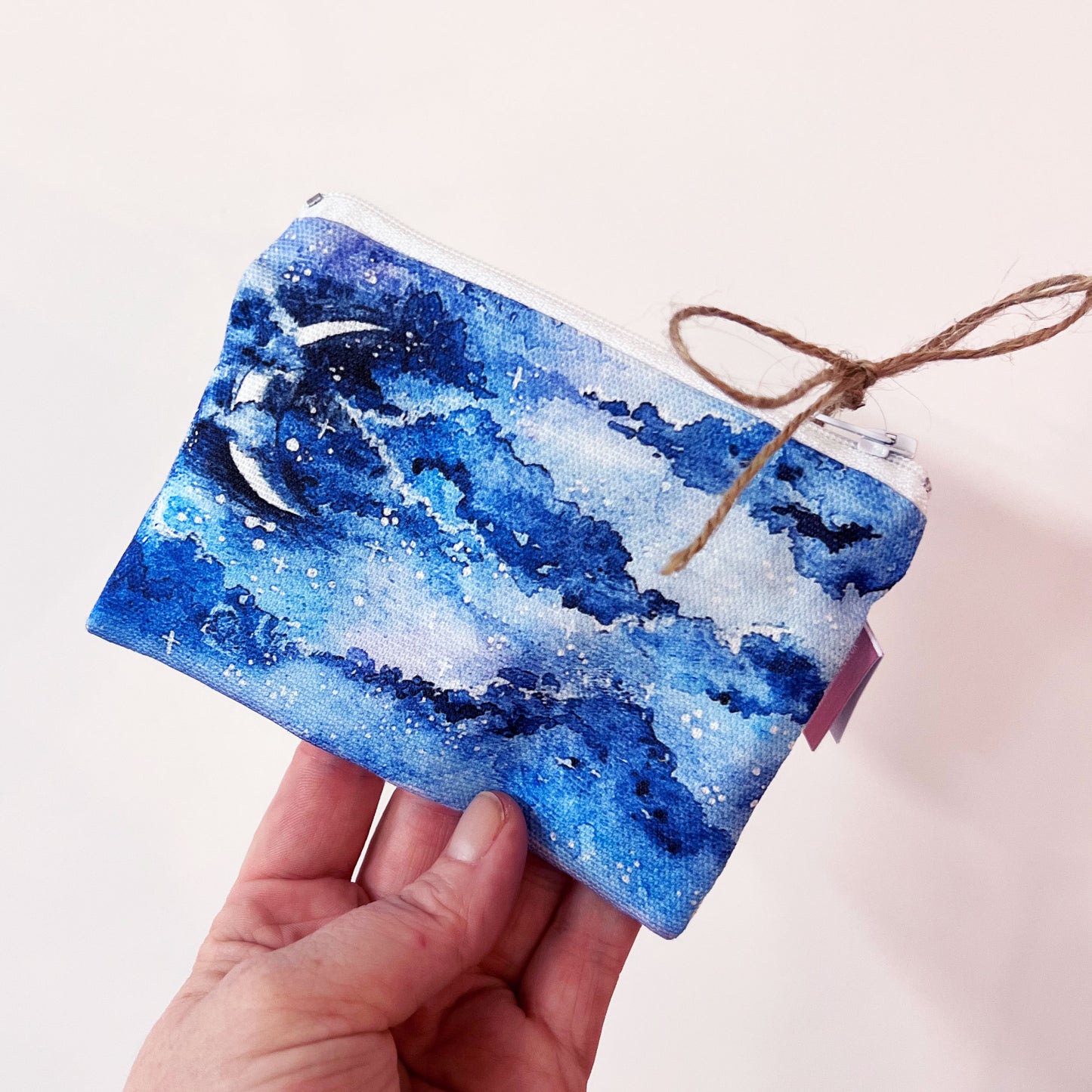 Watercolour 'Twas the night before Christmas Cotton Coin Purse & Gift Box
