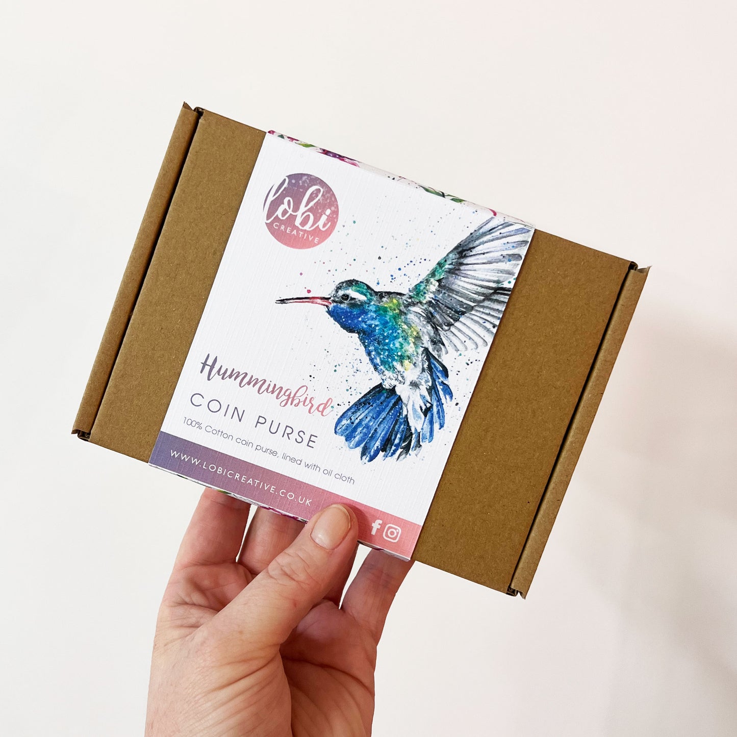 Watercolour Hummingbird Cotton Coin Purse & Gift Set
