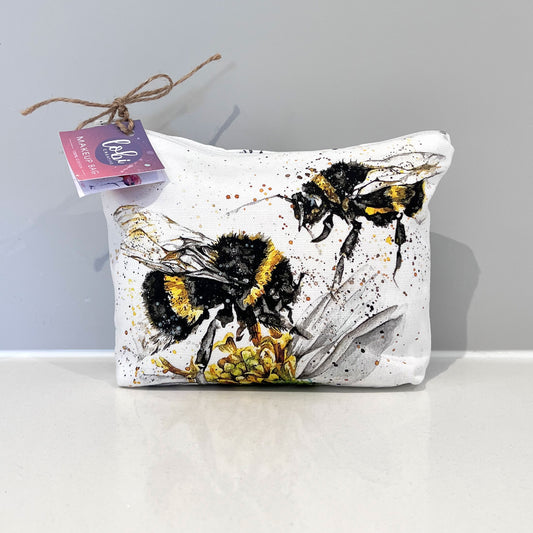 Watercolour Bee Cotton Makeup Bag