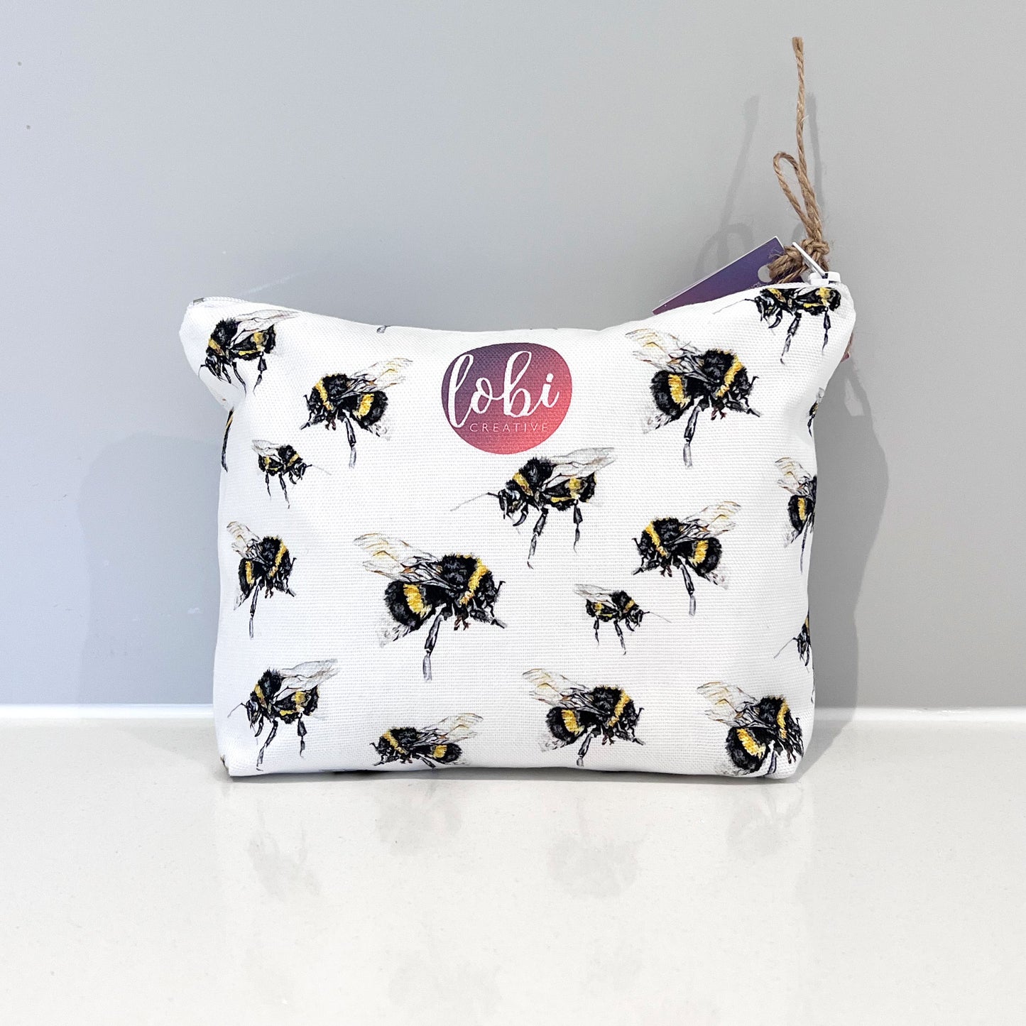 Watercolour Bee Cotton Makeup Bag