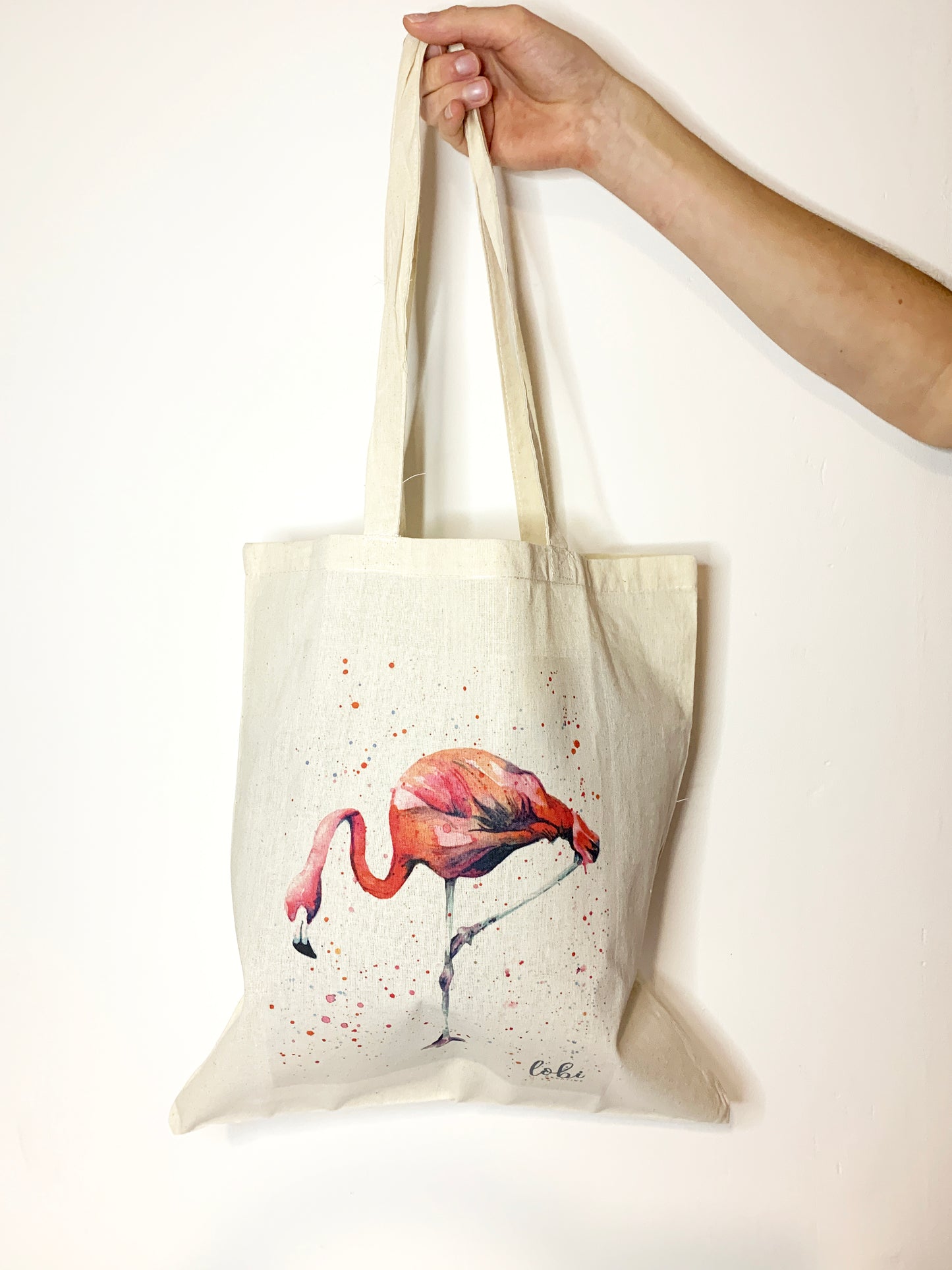 Watercolour Flamingo Cotton Tote Bag