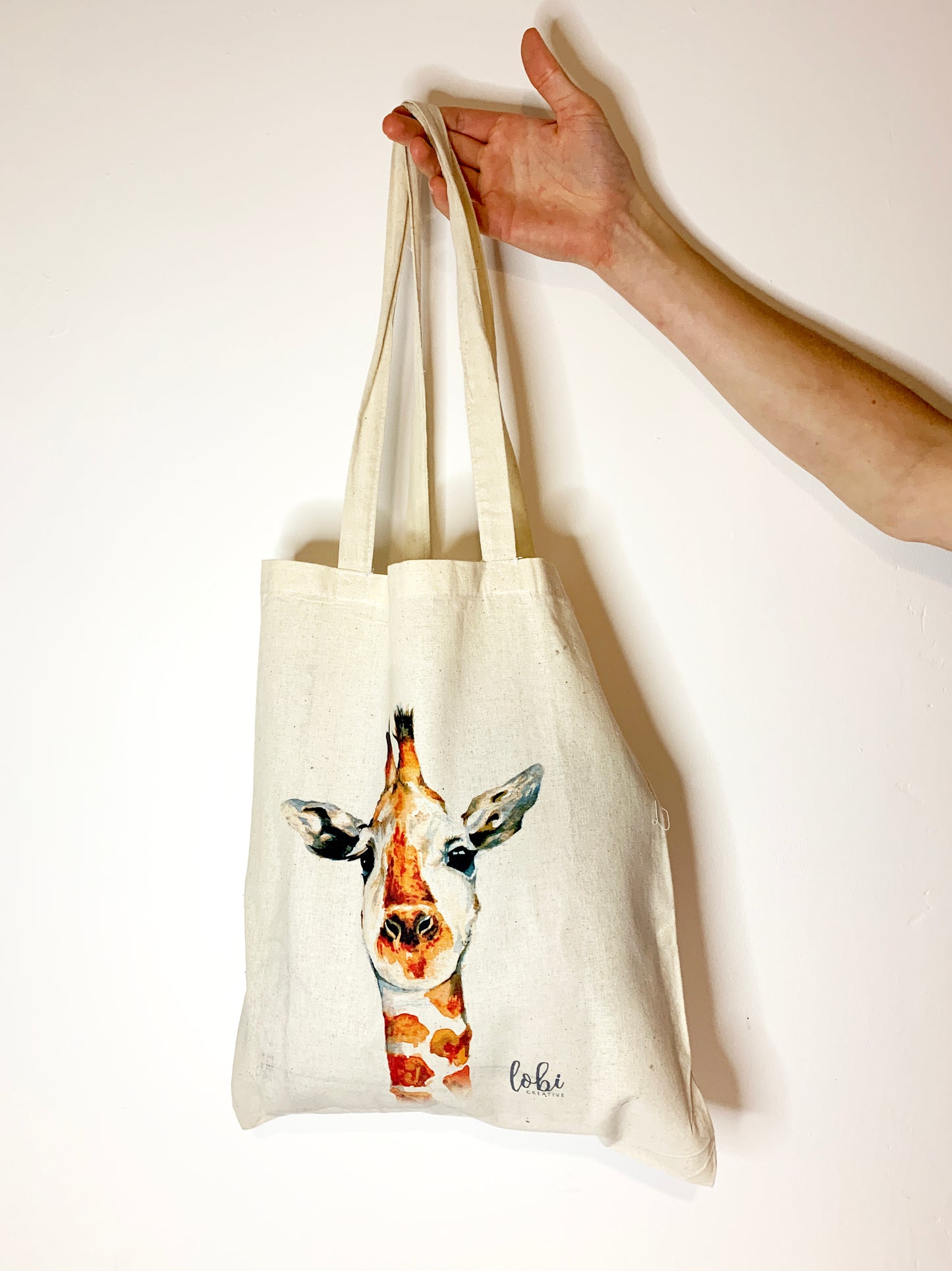 Watercolour Giraffe Cotton Tote Bag
