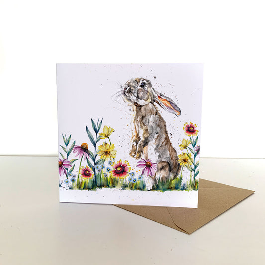 Spring Hare Greeting Card