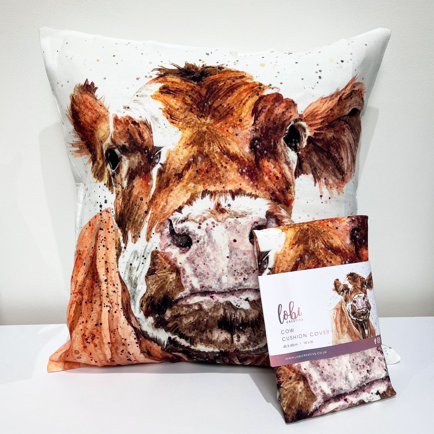 Cow cushion cover