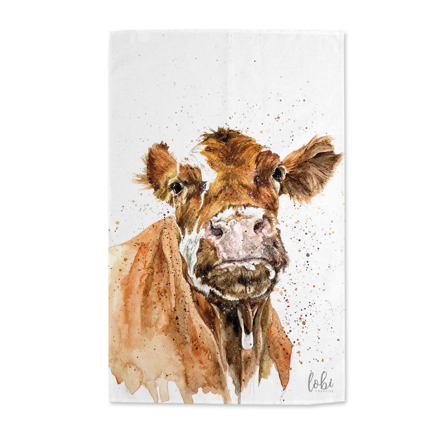 Watercolour Cow Cotton Tea Towel