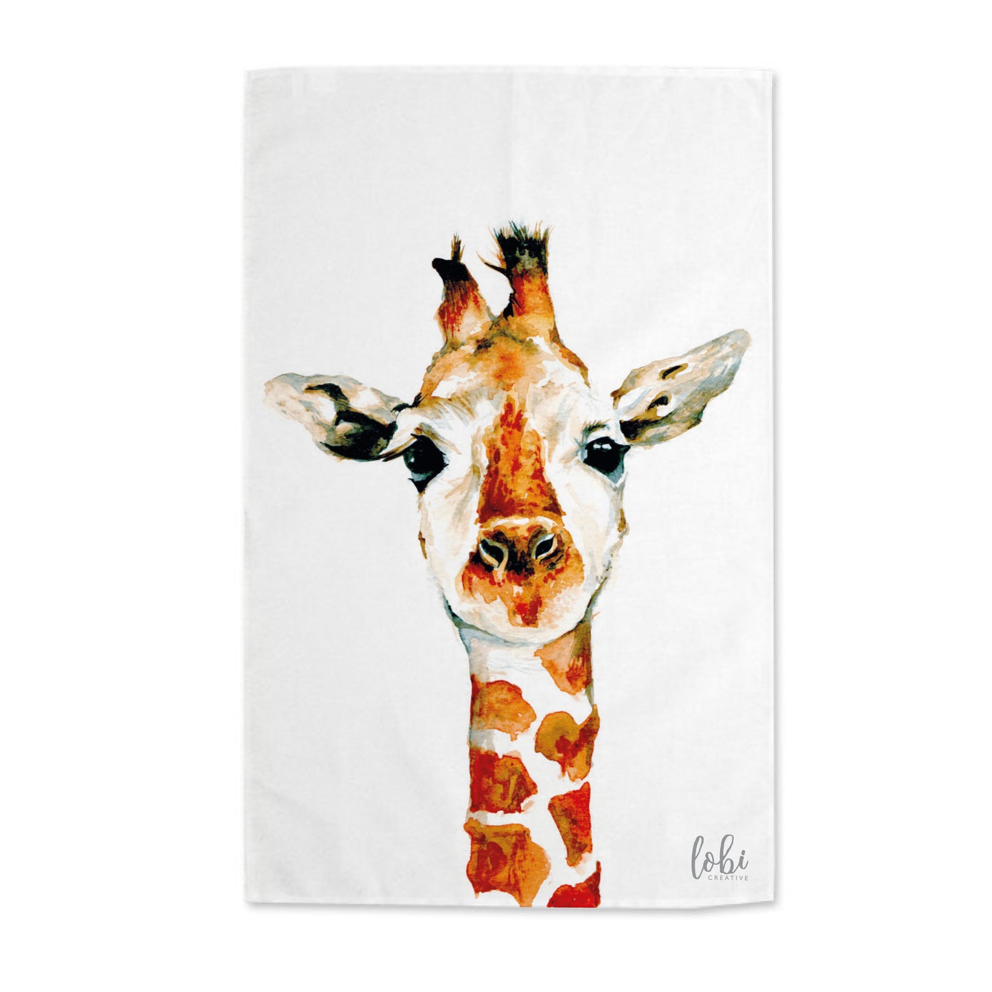 Watercolour Giraffe Cotton Tea Towel
