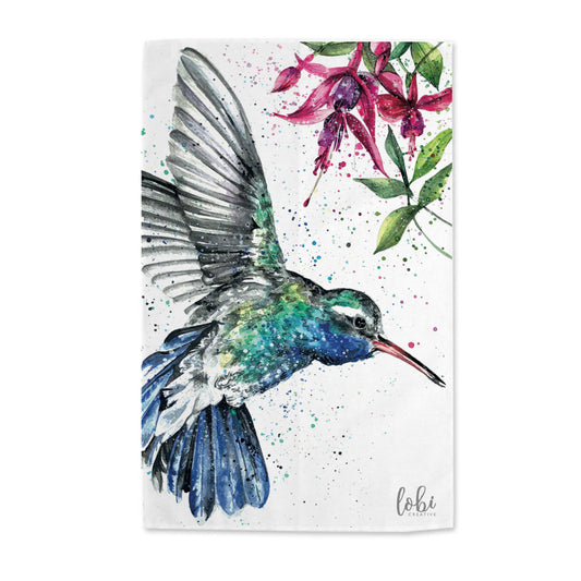Watercolour Hummingbird Cotton Tea Towel