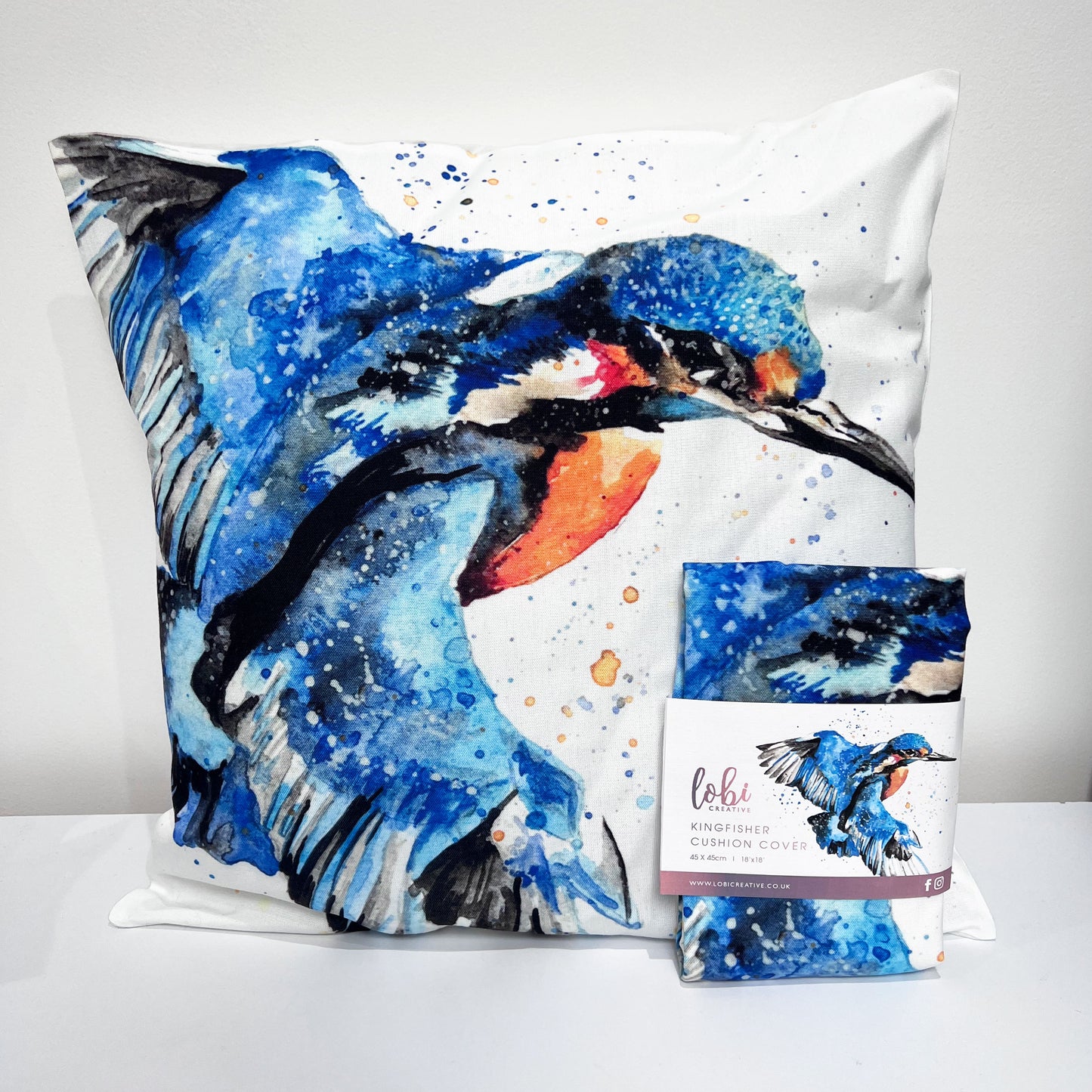 Kingfisher cushion cover