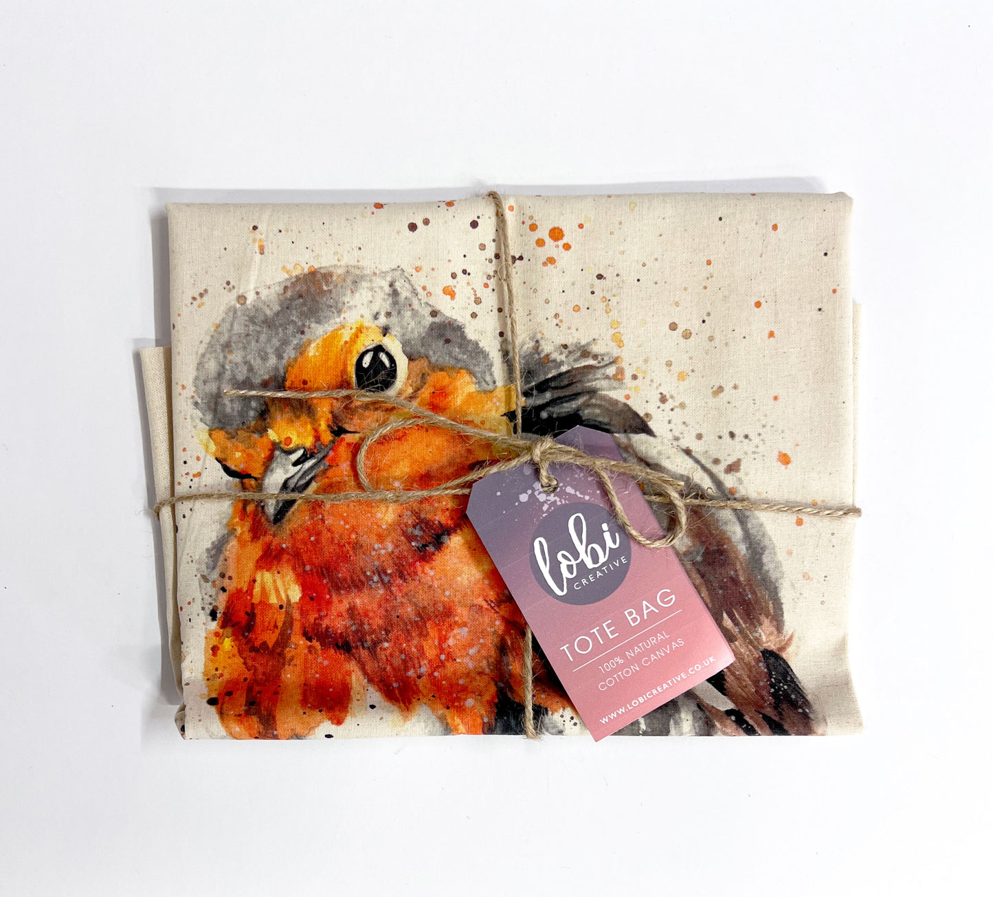 Watercolour Robin Cotton Tote Bag