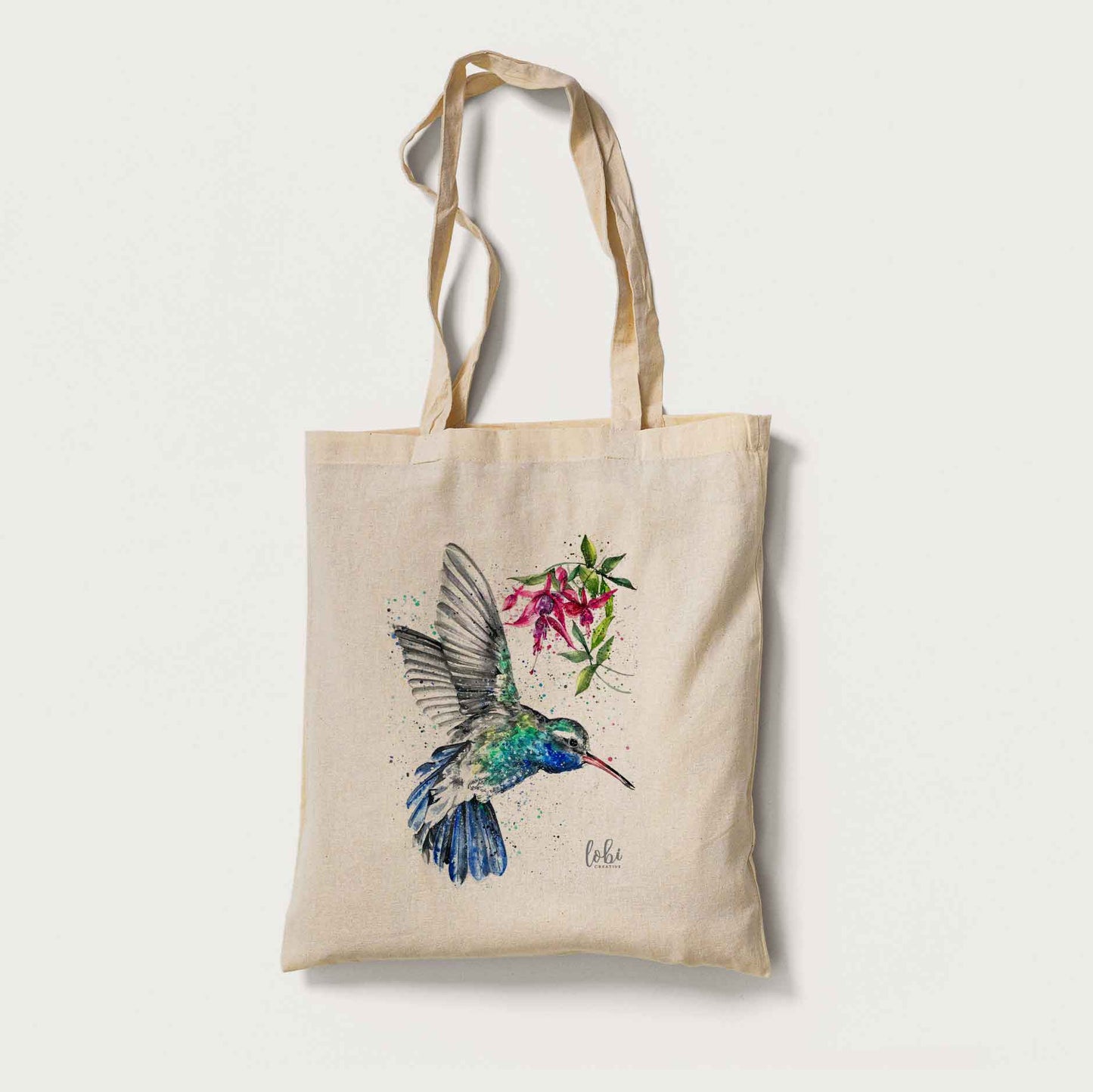 Watercolour Hummingbird Cotton Tote Bag