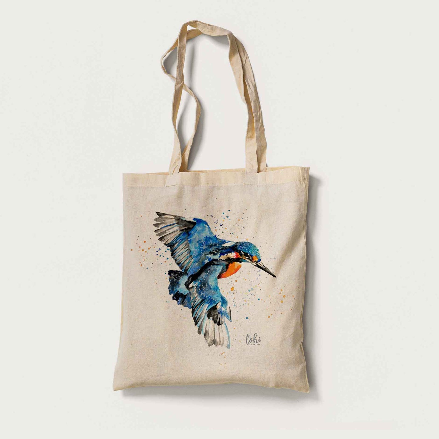 Watercolour Kingfisher Cotton Tote Bag