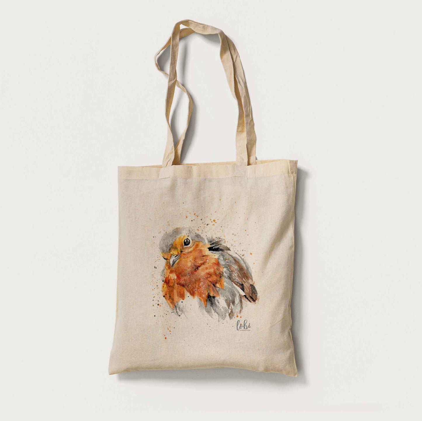 Watercolour Robin Cotton Tote Bag