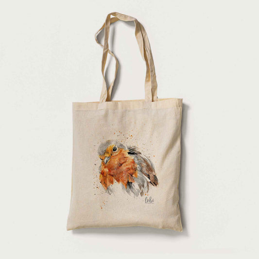 Watercolour Robin Cotton Tote Bag