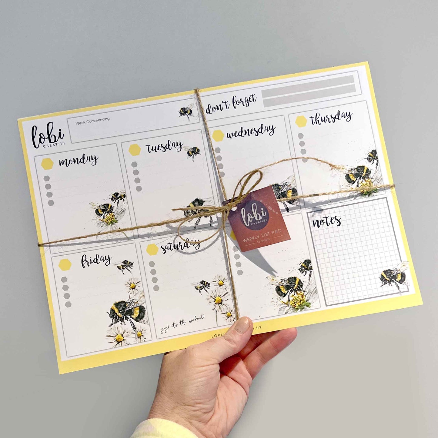 Bee Weekly List Pad