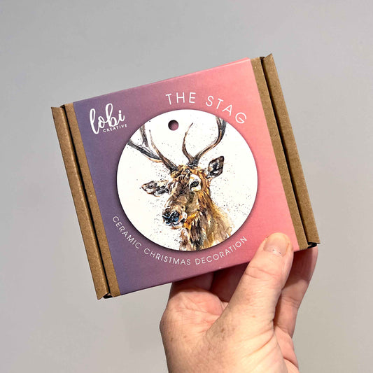 The Stag Christmas Ceramic Decoration