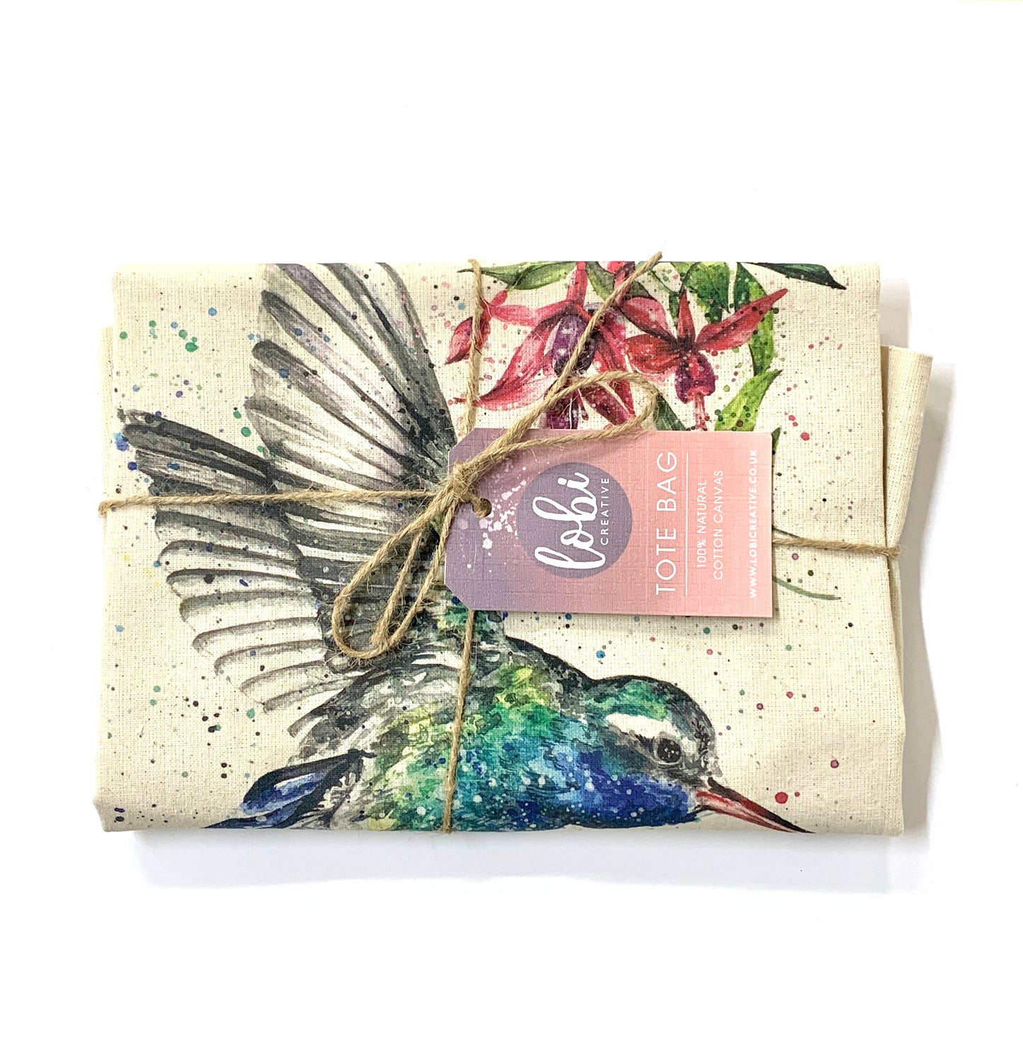 Watercolour Hummingbird Cotton Tote Bag